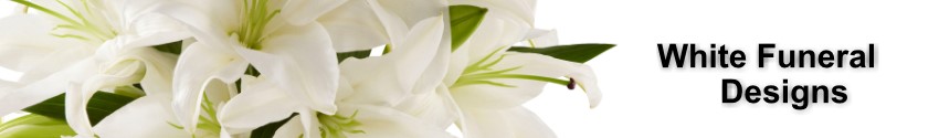 White Funeral and Sympathy flowers - all designs