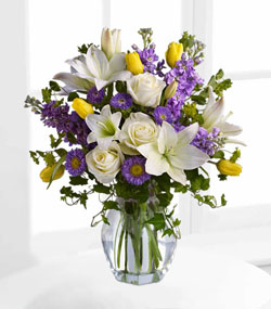 Flowers by Shirley - Pastel Mixed Flowers - Exquisite Pastel Rose Bouquet  N16-4309E