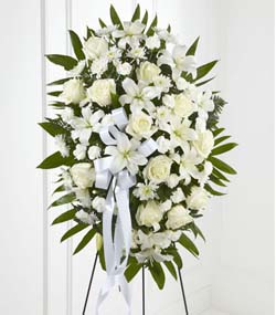 White funeral flowers