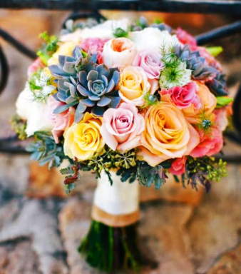 Round and Rosy Bridl Bouquet